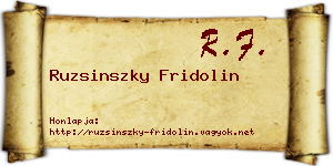 Ruzsinszky Fridolin névjegykártya